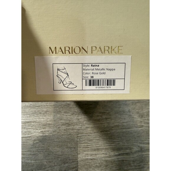 Marion Parke Women's Metallic Napa Raina Kitten Heel Strappy Rose Gold Size EU38 - Picture 9 of 11